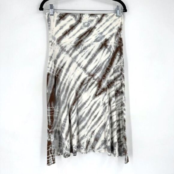 Three Dots Womens Tie‎ Dye Stretch Pull On A-Line Skirt Gray Brown Size Medium - Picture 1 of 7